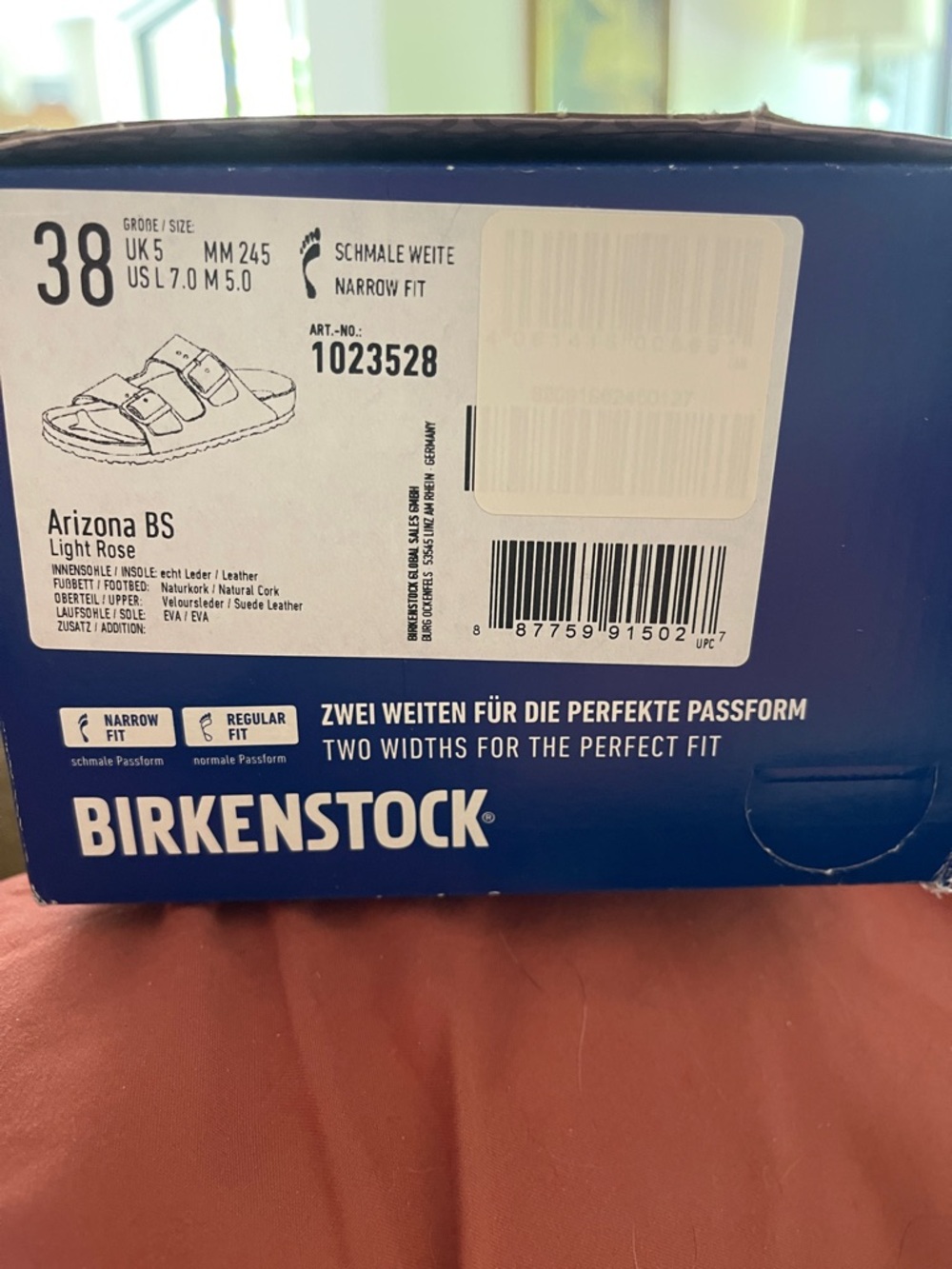Birkenstock Arizona Suede Leather Sandals Light Rose - Picture 9 of 9
